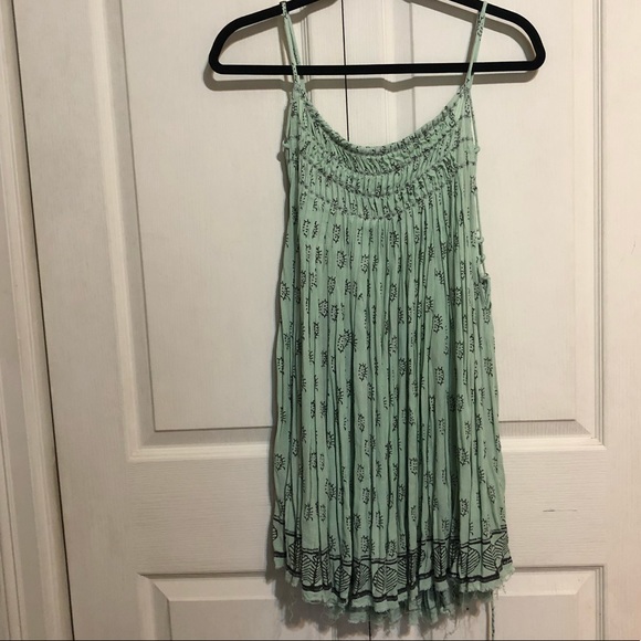 Free People Mint Green Floral Flowy Dress - Picture 8 of 11